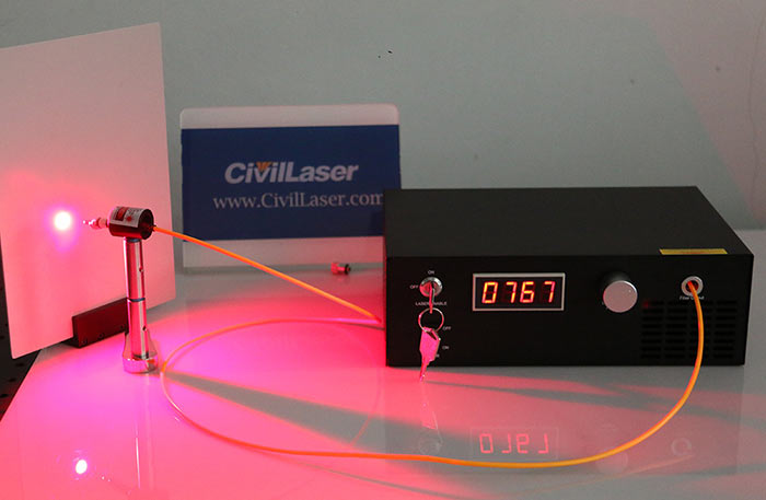 635nm 800mW Fiber Laser Rojo Laser Beam All-in-one Type